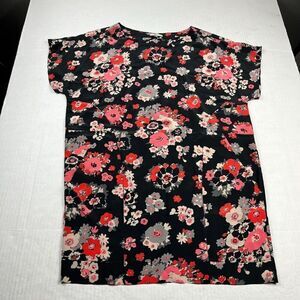 Joie Silk Mini Shift Dress Floral Print Short Sleeve Casual Pockets Pullover XS
